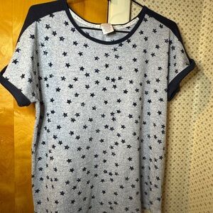 Lucky Brand Navy and Gray Star Tee